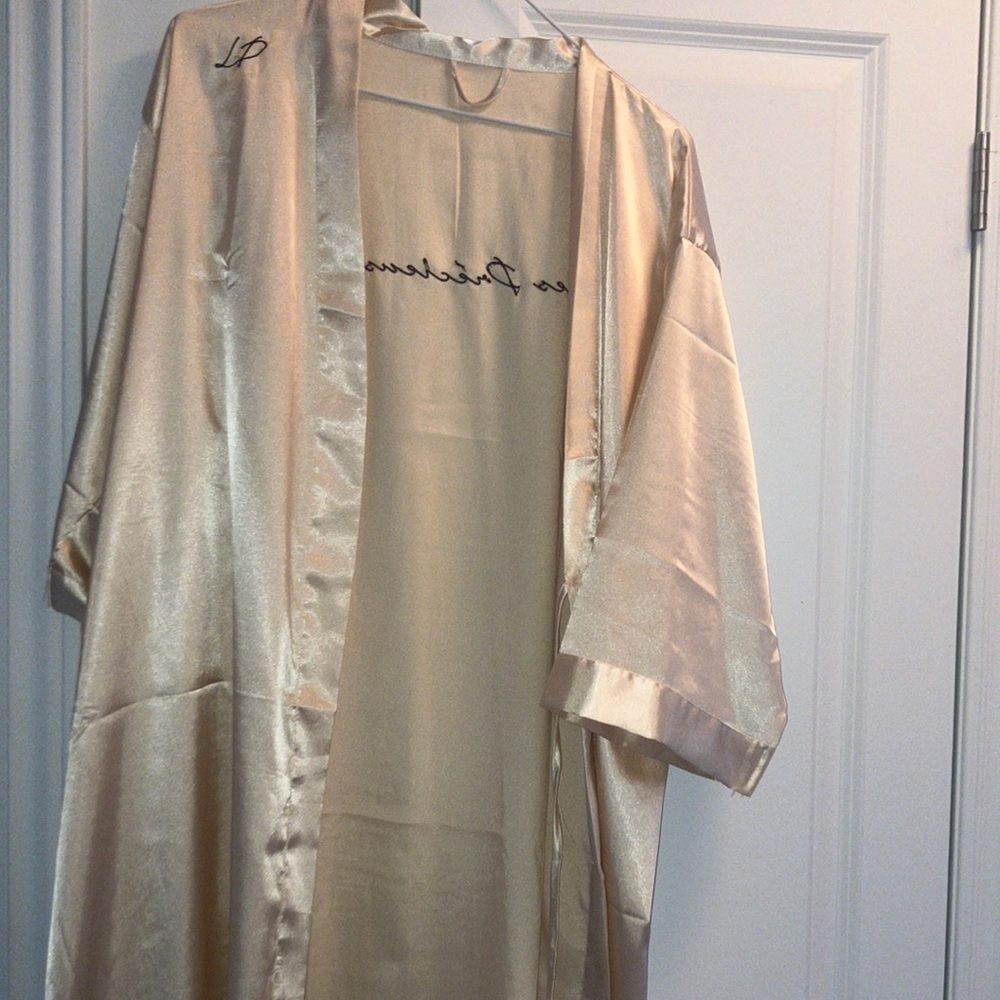Cream one-size Satin Robe - Picture 4 of 7